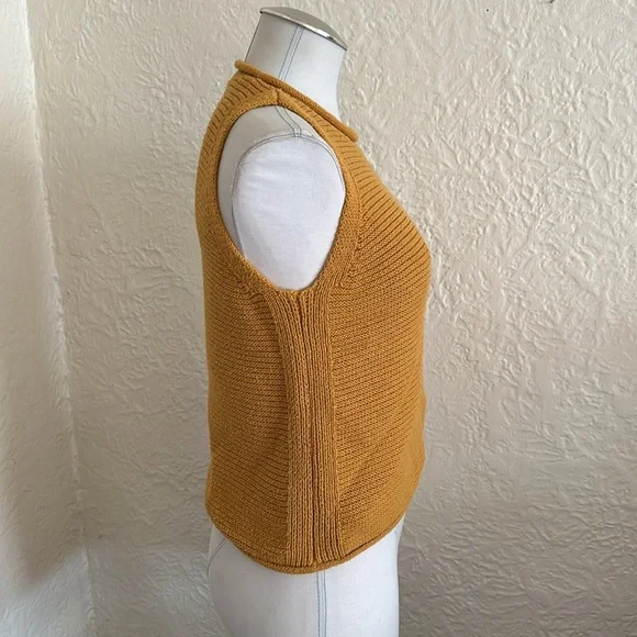Madewell Highbury Sweater Tank Mustard Sleeveless Knit Top - Picture 4 of 7